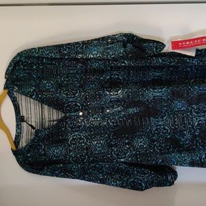 Nwt Cathy Daniels sheer woman's xl top